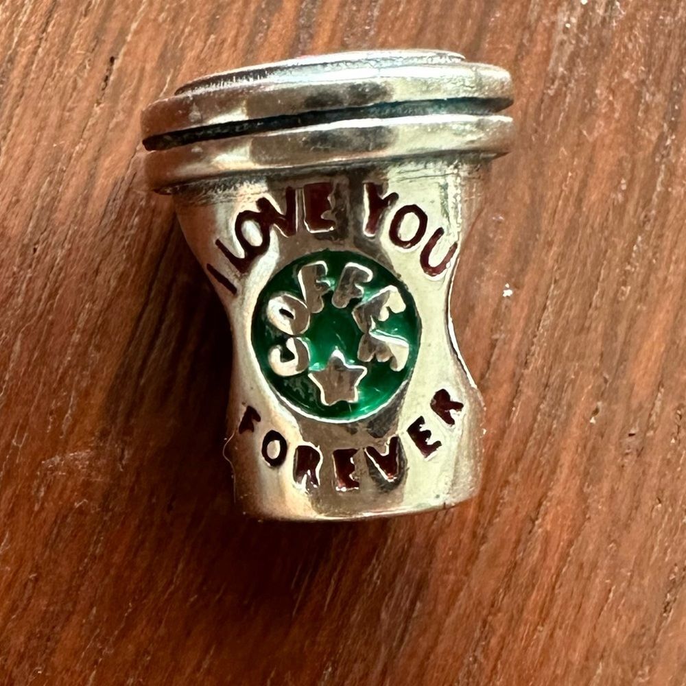 NWOT "Love" Coffee Silver 925 Pandora Fit Charm - Picture 2 of 12